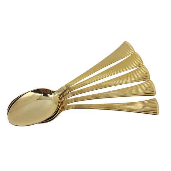 Vintage Golden Barclay Gem Eve Gold Tone Moritz Dinner Spoon - Picture 1 of 8